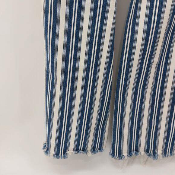 Free People Jolene Striped Blue White Bell Bottom Flared 27 - Picture 7 of 14